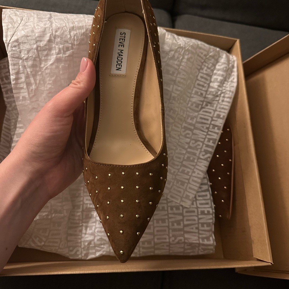 Steve Madden Brown Studded Women's Shoes